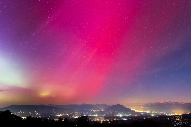 Astrophotography Nightscape Aude Nowak Odyssey's Dream Aurores Boreales Alpes Geneve Mont Saleve