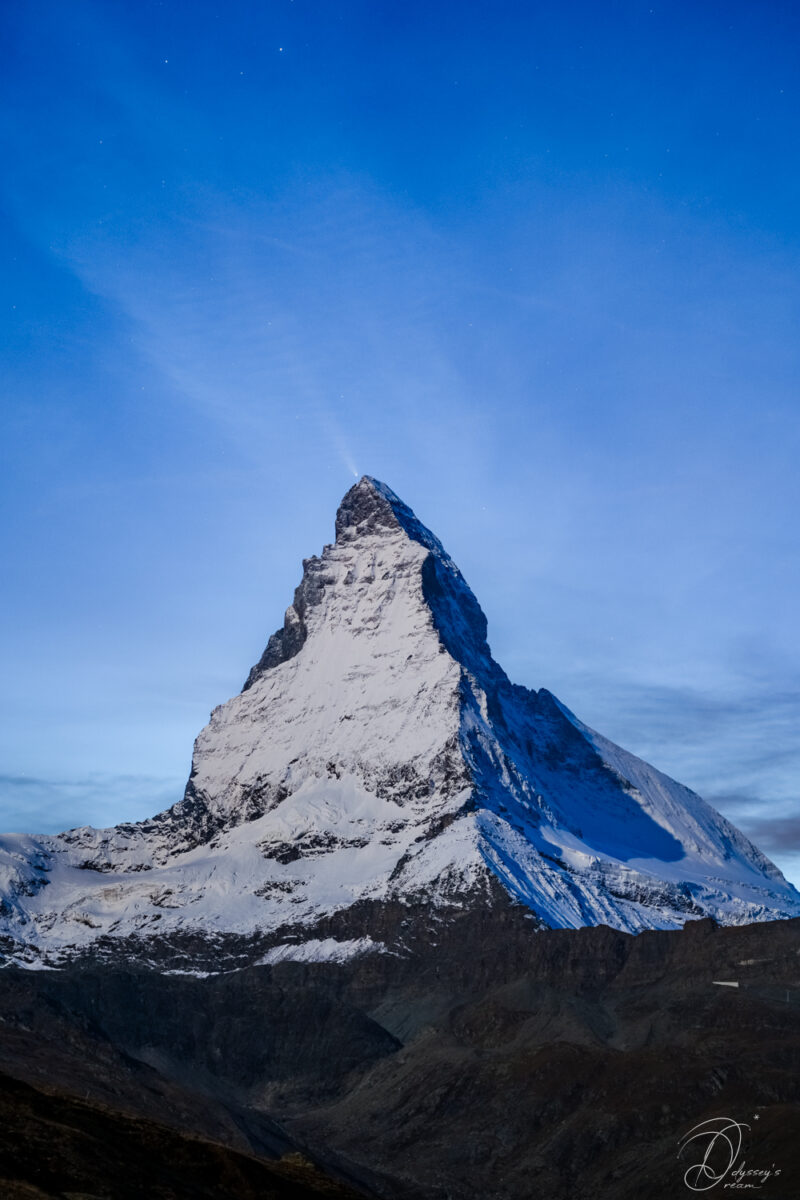 Zermatt Cervin Matterhorn Suisse Comète Tsuchinshan-Atlas Astrophotography Nightscape Photographie de paysages nocturnes Aude Nowak Odyssey's Dream Art Décoration Intérieur Montagnes, Alpes