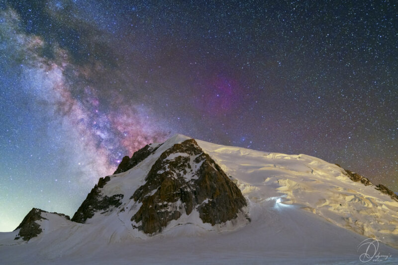 Astrophotographie Paysages nocturnes nightscape mountains Alps Alpes Montagne Mont Blanc du Tacul 4000 des Alpes sous les étoiles
