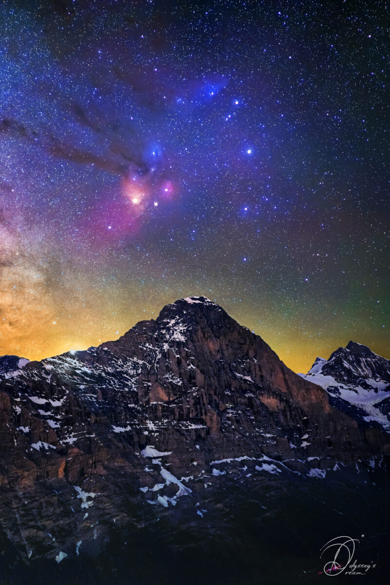 Astrophotography Nightscape Aude Nowak Odyssey's Dream Alpes Montagnes Photographie de paysages nocturnes Alpes Bernoises