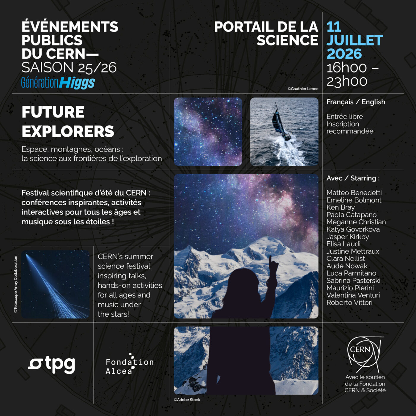 Flyer CERN Future Explorers Festival 11 Juillet 2026 Science Gateway CERN Geneva Suisse
