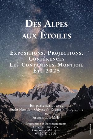 Affiche exposition Les Contamines Montjoie Aude Nowak Des Alpes aux Étoiles